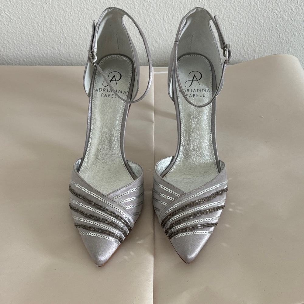 Adrianna Papell Metallic Strappy Heels
